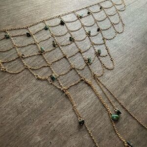 Free People Mesh Chain Fringe Necklace | Bohemian Boho Festival Style Jewelry